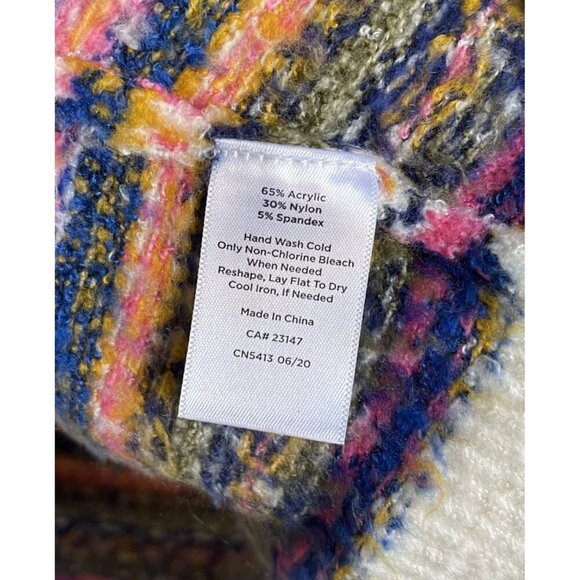 Talbots Size Medium Mock Neck Pullover Sweater Pink White Cream - Picture 8 of 9